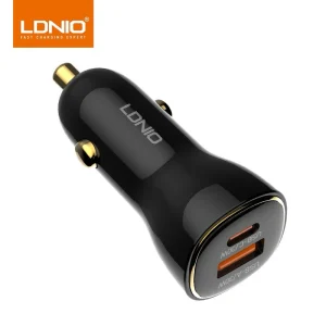 شارژر فندکی ۶۰ وات الدینیو همراه با کابل تایپ سی مدل Ldnio C103