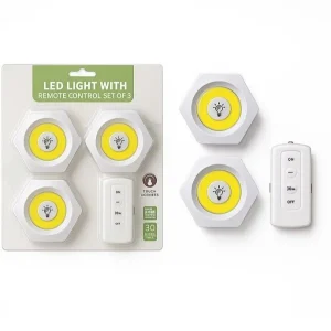 چراغ زیرکابینتی بی‌سیم اضطراری سه عددی ریموت‌دار